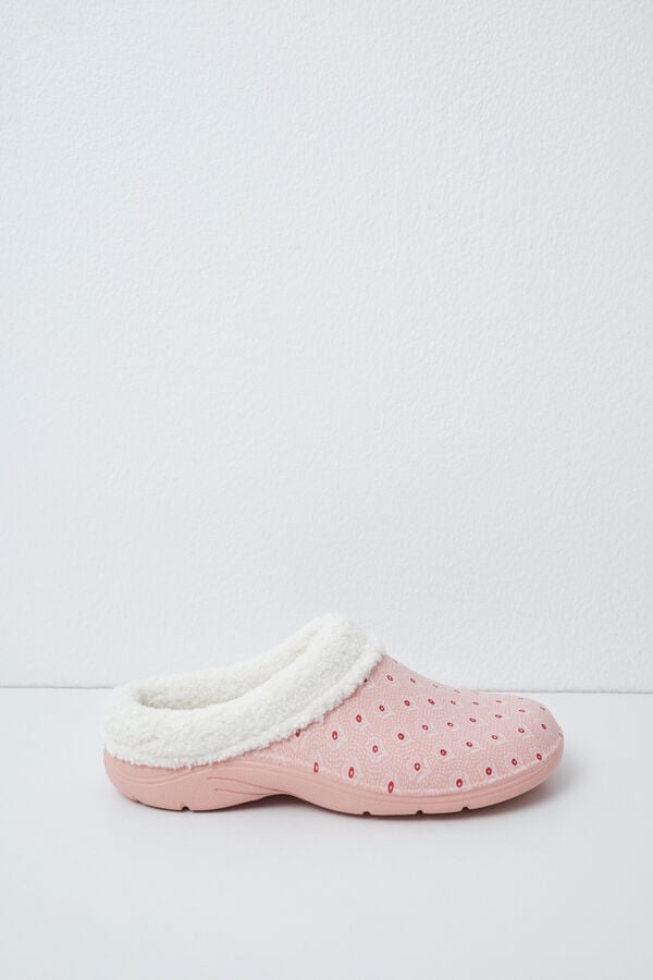 Women'secret Pantunflas zueco forrado rosa