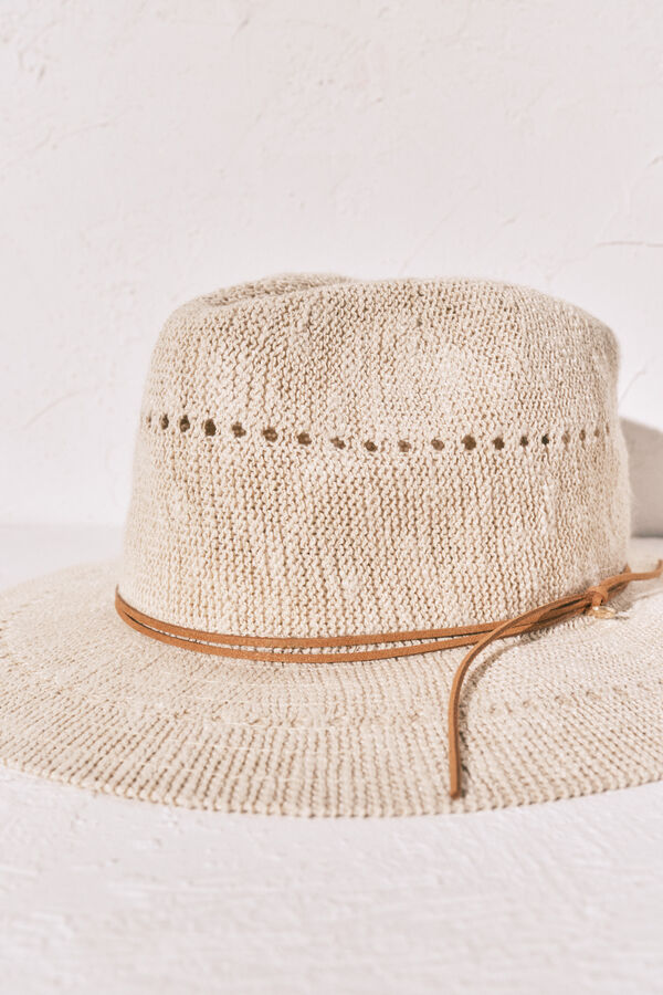 Women'secret Sombrero efecto rafia beige caf&eacute;