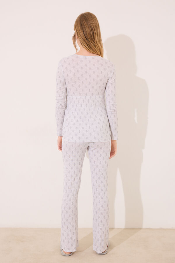 Womensecret Pijama de premamá gris de soft touch gris