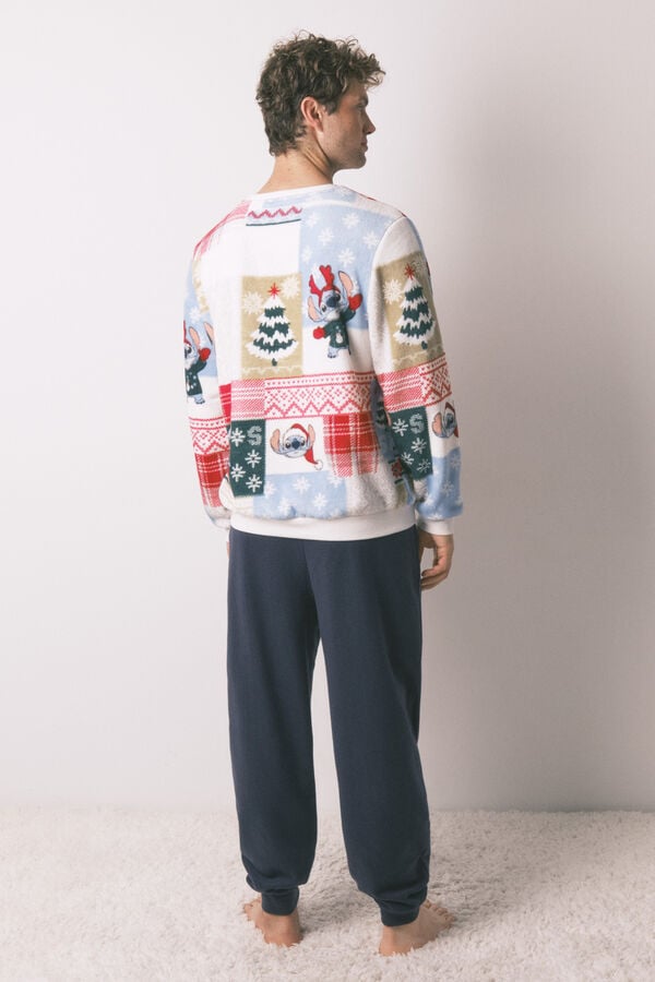 Women'secret Pijama de tejido de forro polar Stitch marfil