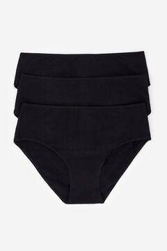 Womensecret Pack 3 panties de algodón negro