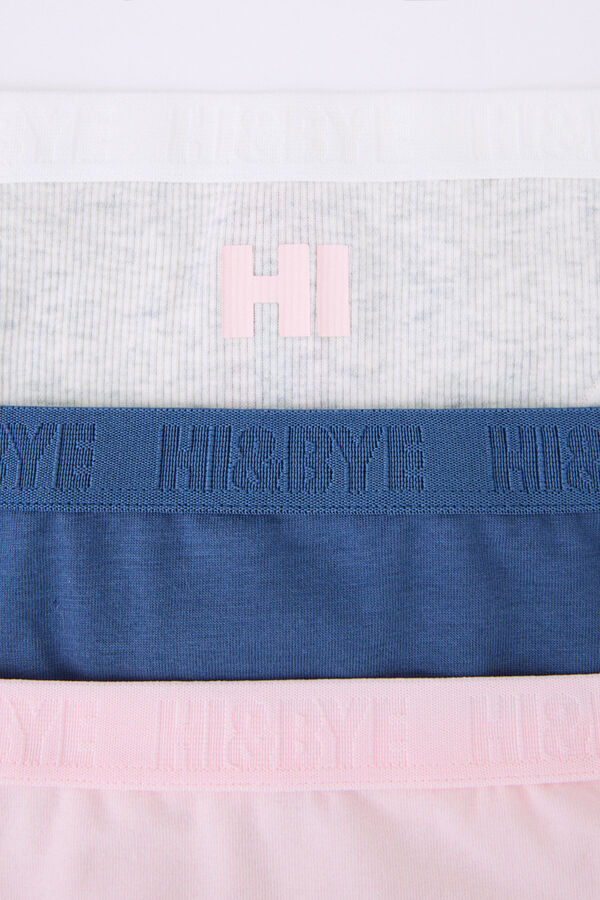 Womensecret Pack 3 bragas clásicas rosa, gris, azul blanco