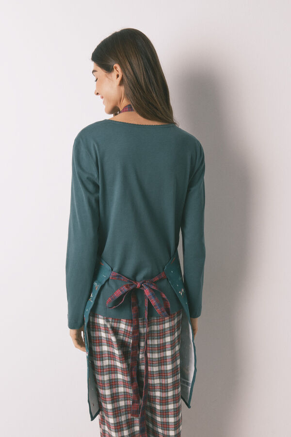 Women'secret Delantal de cocina con estampado de perro verde