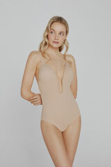 Ivette Bridal Body Ivette Bridal sin espalda con escote pronunciado en nude beige