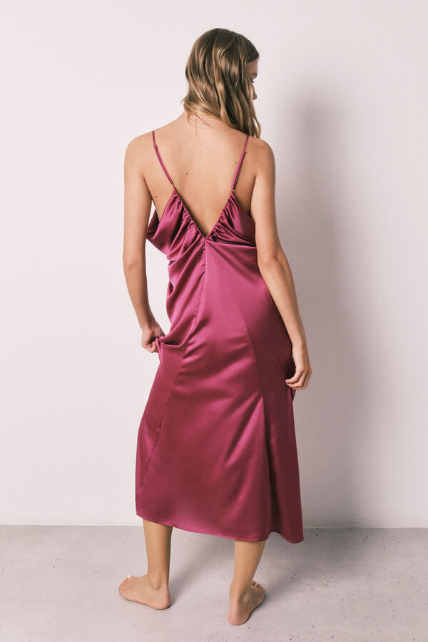 Women'secret Camis&oacute;n largo de tirantes fruncido rosa