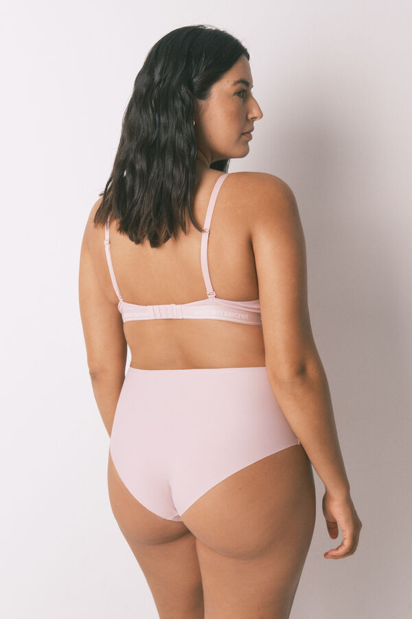 Women'secret Panty alta clásica de microfibra rosa rosa