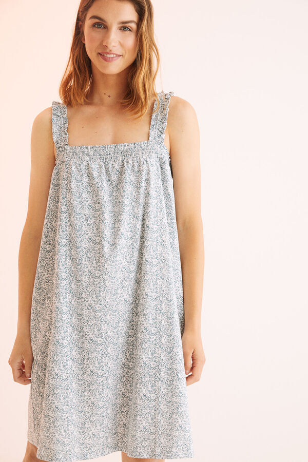 Womensecret Camisón tirantes 100% algodón escote tejido smock  estampado