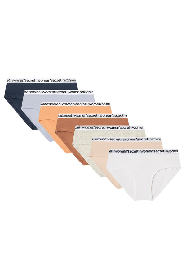 Womensecret Pack 7 panties anchos logo blanco