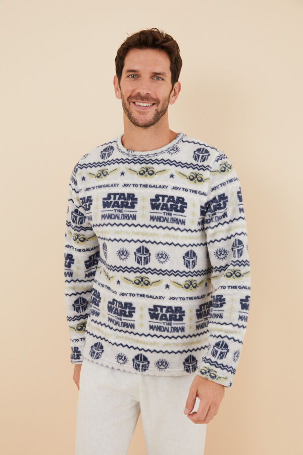 Womensecret Pijama larga hombre fleece Star Wars gris