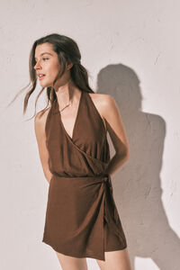 Women'secret Jumper con lino marr&oacute;n