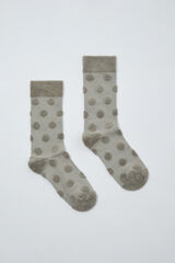 Women'secret Calcetines largos de textura de puntos verde kaki