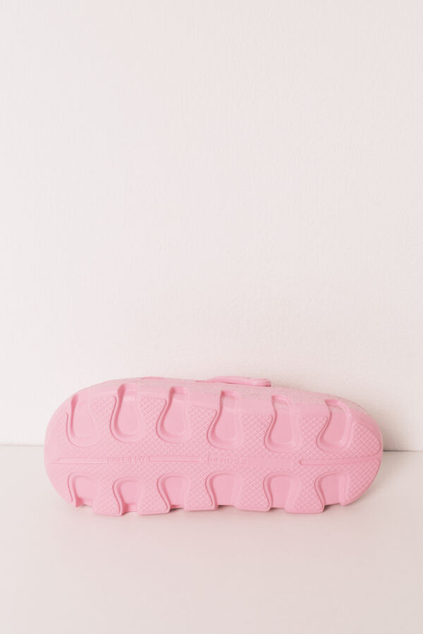 HI&BYE Zueco plataforma de goma rosa brillante rosa