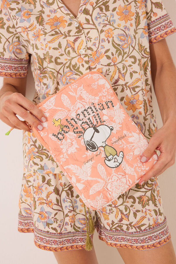 Womensecret Funda con relleno de nailon para tableta de Snoopy estampado