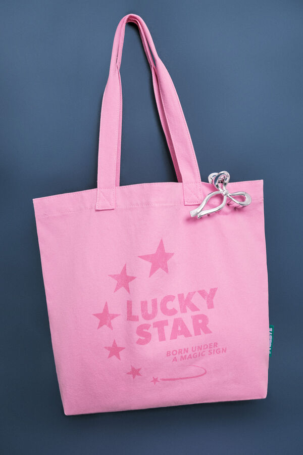 HI&BYE Bolsa tote rosa estrellas rosa