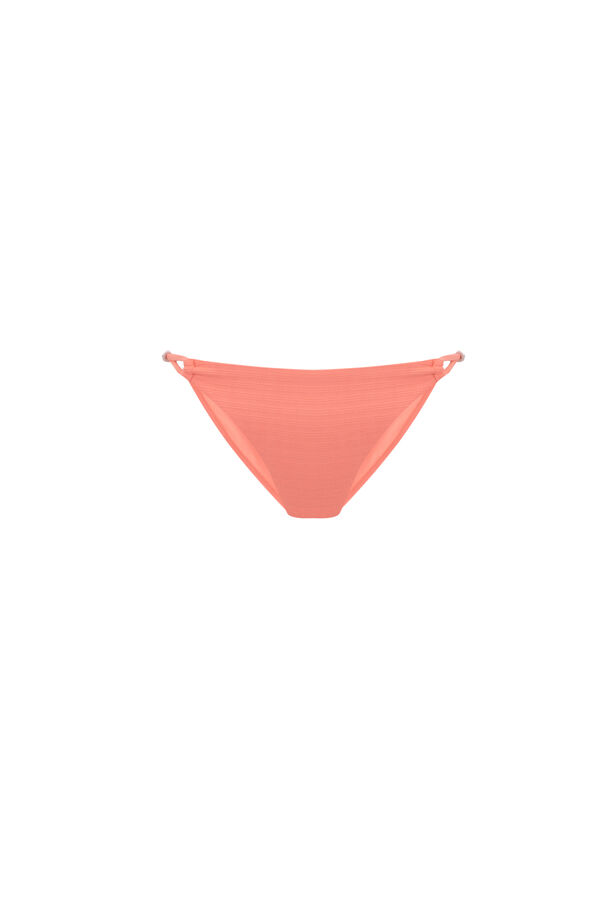 Womensecret Panty de bikini plisada clásica de color naranja naranja