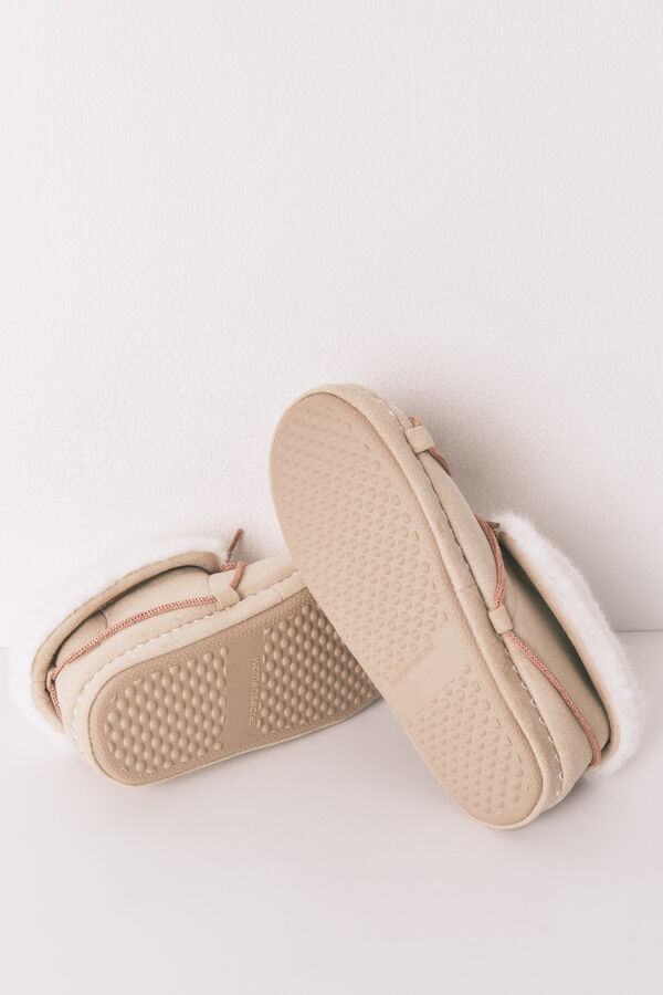 Women'secret Pantuflas botas antelina beige beige