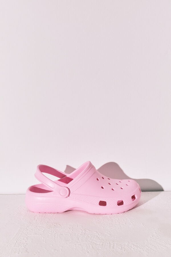 Women'secret Pantunflas zueco de goma rosa rosa