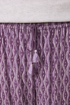 Womensecret Pantalón carrot viscosa estampado ikat morado/lila