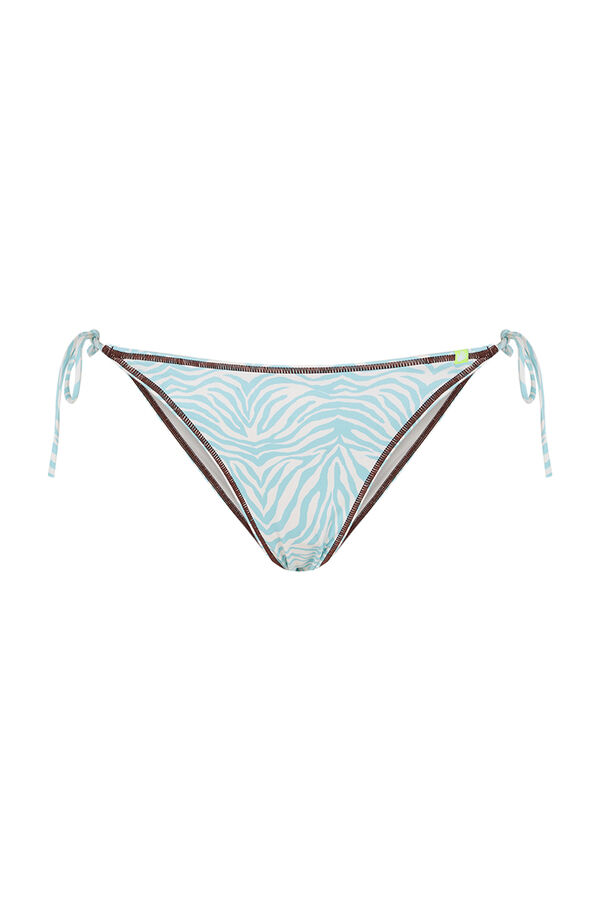 Womensecret Panty de bikini con tirantes y estampado turquesa estampado