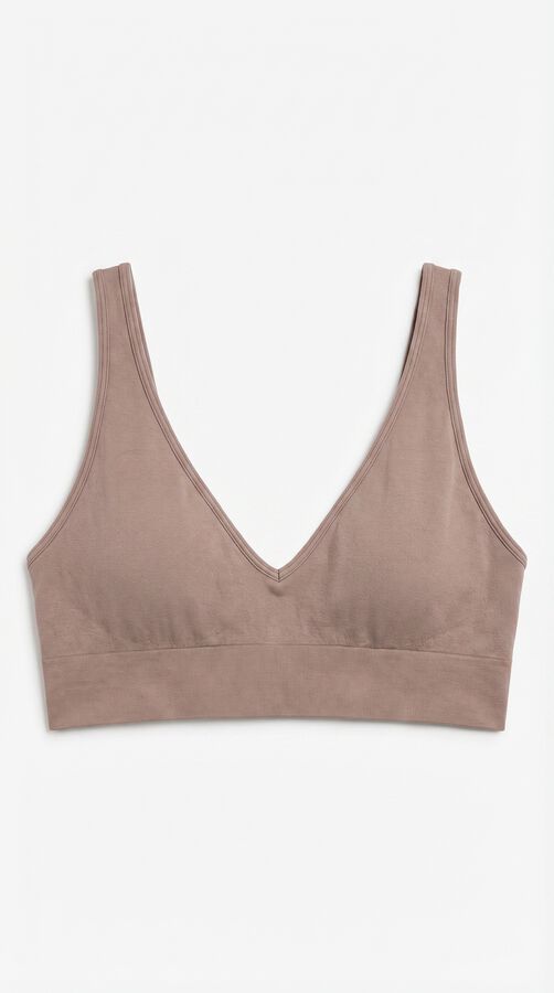 Women'secret Top triangular sin costuras caf&eacute; NATURAL caf&eacute;