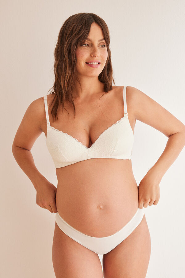 Womensecret LOVELY brasier "maternity" triangular encaje blanco marfil