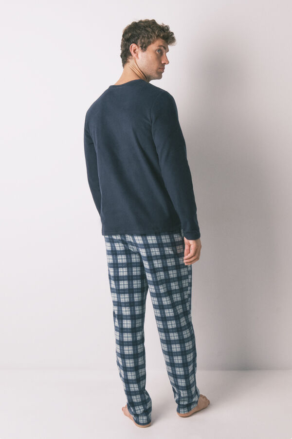 Women'secret Pijama larga de forro polar de los Muppet azules para hombre azul