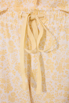 Womensecret Pijama camisera de algodón con estampado floral de Little Miss Mr. Men  amarillo