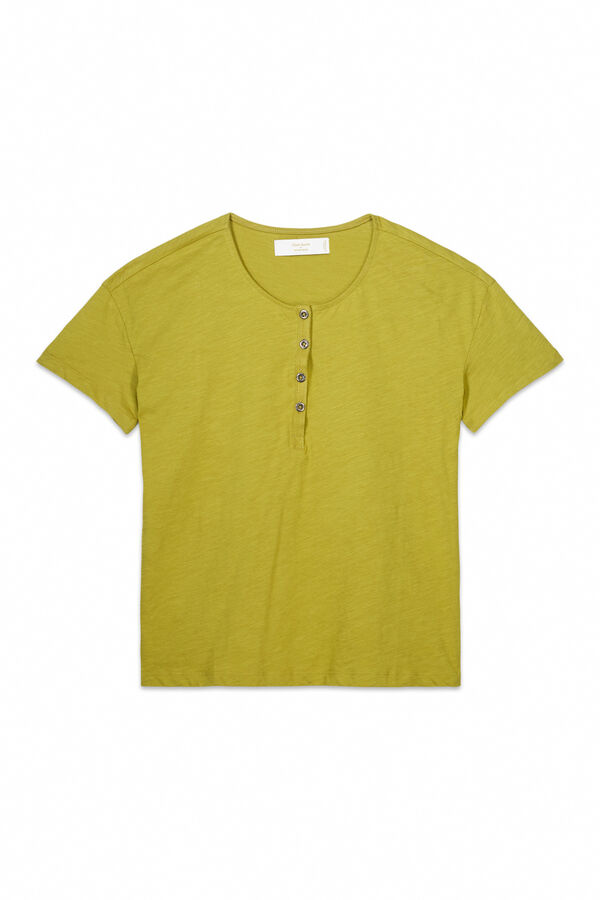 Womensecret Playera manga corta 100% algodón color caqui kaki
