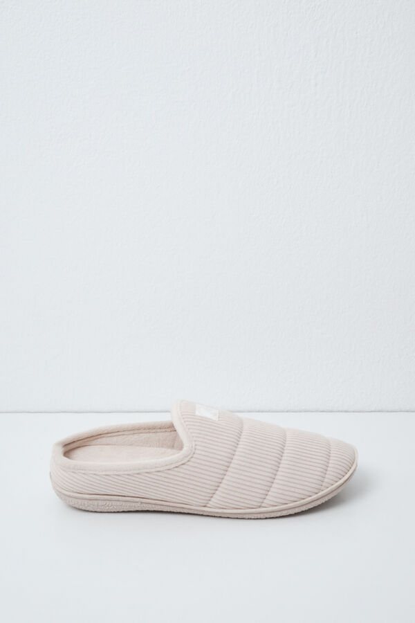 Women'secret Zapatillas de casa de suela acolchada beige beige