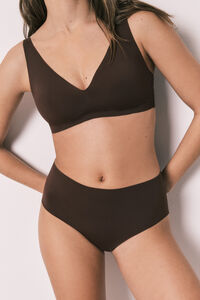 Women'secret Panty de tiro alto de corte limpio de microfibra vino