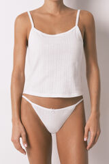 Women'secret Pack de 3 panties cl&aacute;sicas de algod&oacute;n desagujado con lazo blanco