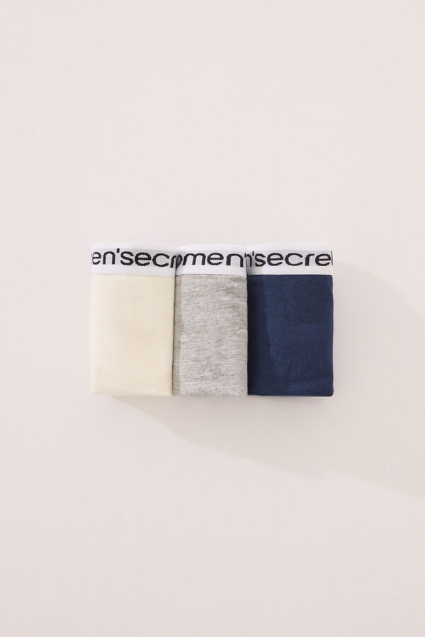Womensecret Pack de 3 panties clásica de algodón con logo en varios colores blanco