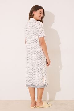 Womensecret Camisón de algodón con puntos de Snoopy marfil