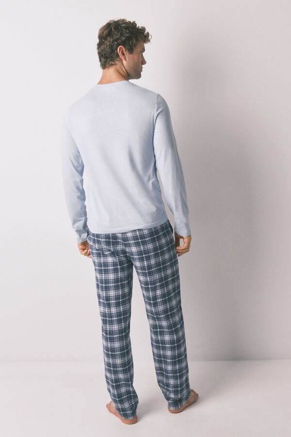 Women'secret Pijama larga 100% algodón azul coyote  azul