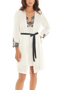Ivette Bridal Bata corta de crepe serenity