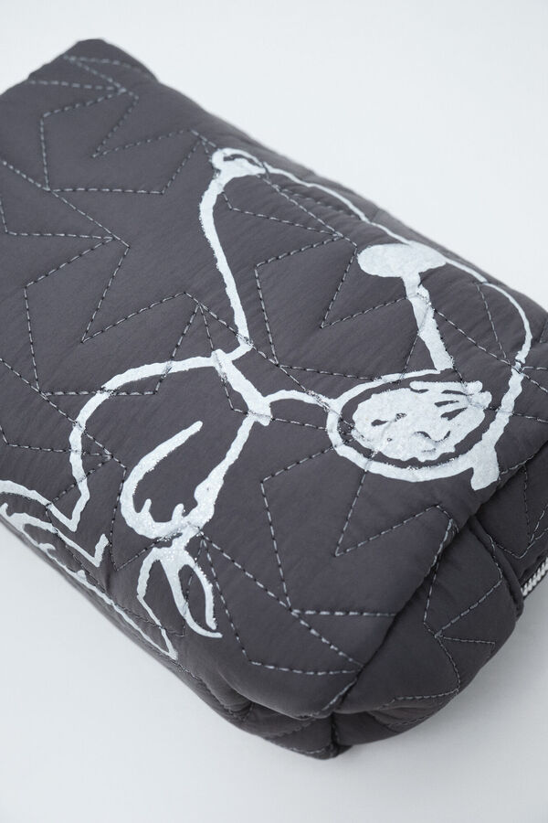 Women'secret Neceser peque&ntilde;o negro Snoopy gris