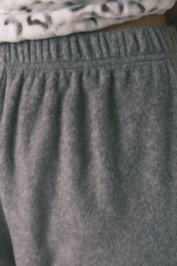 Women'secret Pijama larga de forro polar con estampado animal estampado