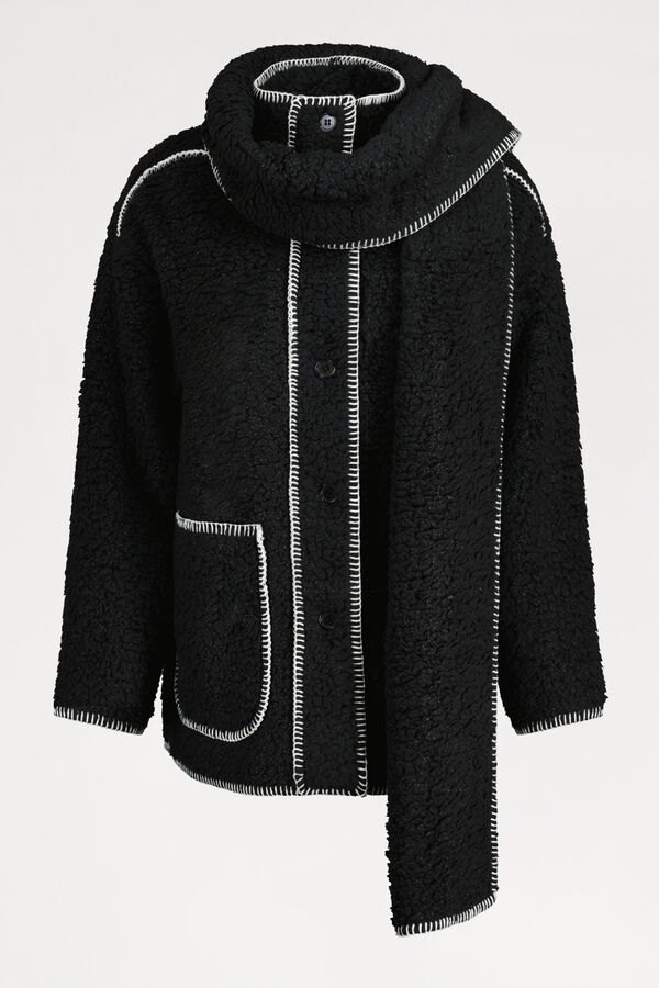 Womensecret Bata borreguito lurex con bufanda gris