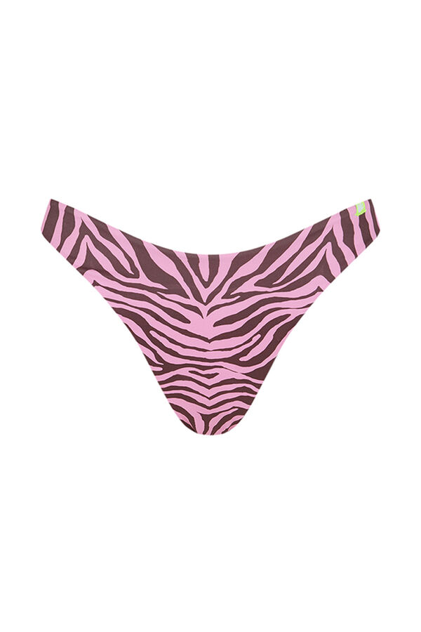Womensecret Panty de bikini brasileña con estampado marrón estampado