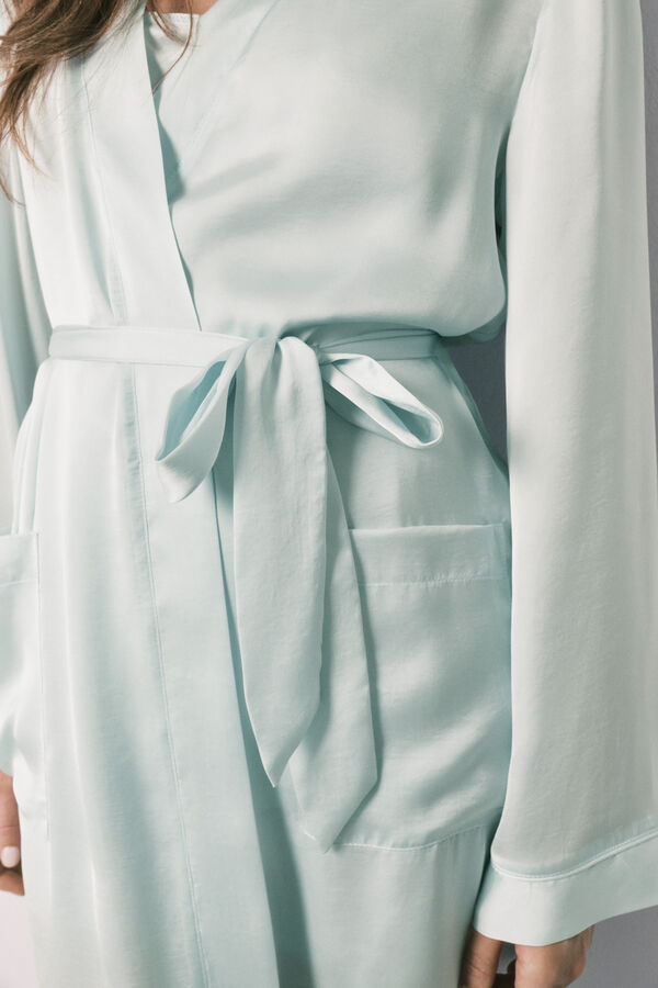 Women'secret Bata midi de sat&eacute;n verde verde