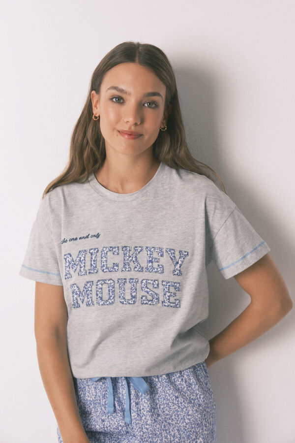 Women'secret Pijama capri de algodón gris Mickey  gris