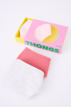 Womensecret Pack 3 tangas rosa, fresa, gris blanco