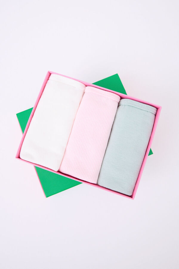 Womensecret Pack 3 bragas brasileñas blanco, rosa, verde blanco