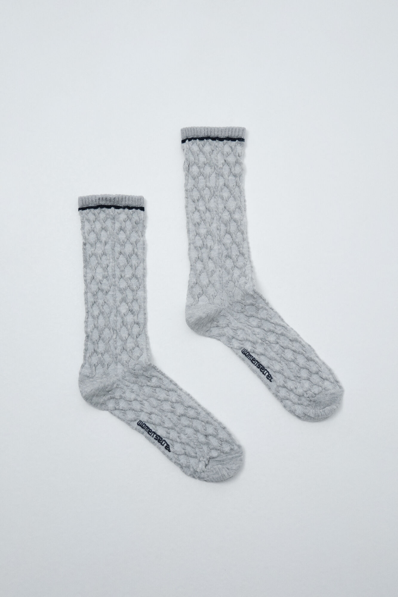 Women'secret Calcetines largos de textura lurex gris