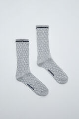 Women'secret Calcetines largos de textura lurex gris gris