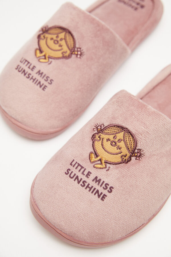 Womensecret Pantuflas velour Mr. Men & Little Miss rosa