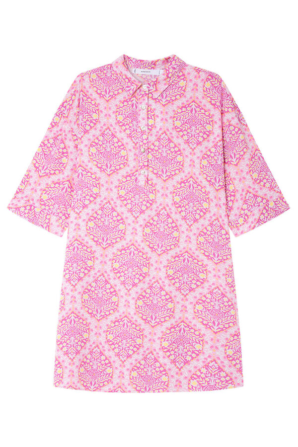 Womensecret Playera de dormir de viscosa con estampado boho integral rosa