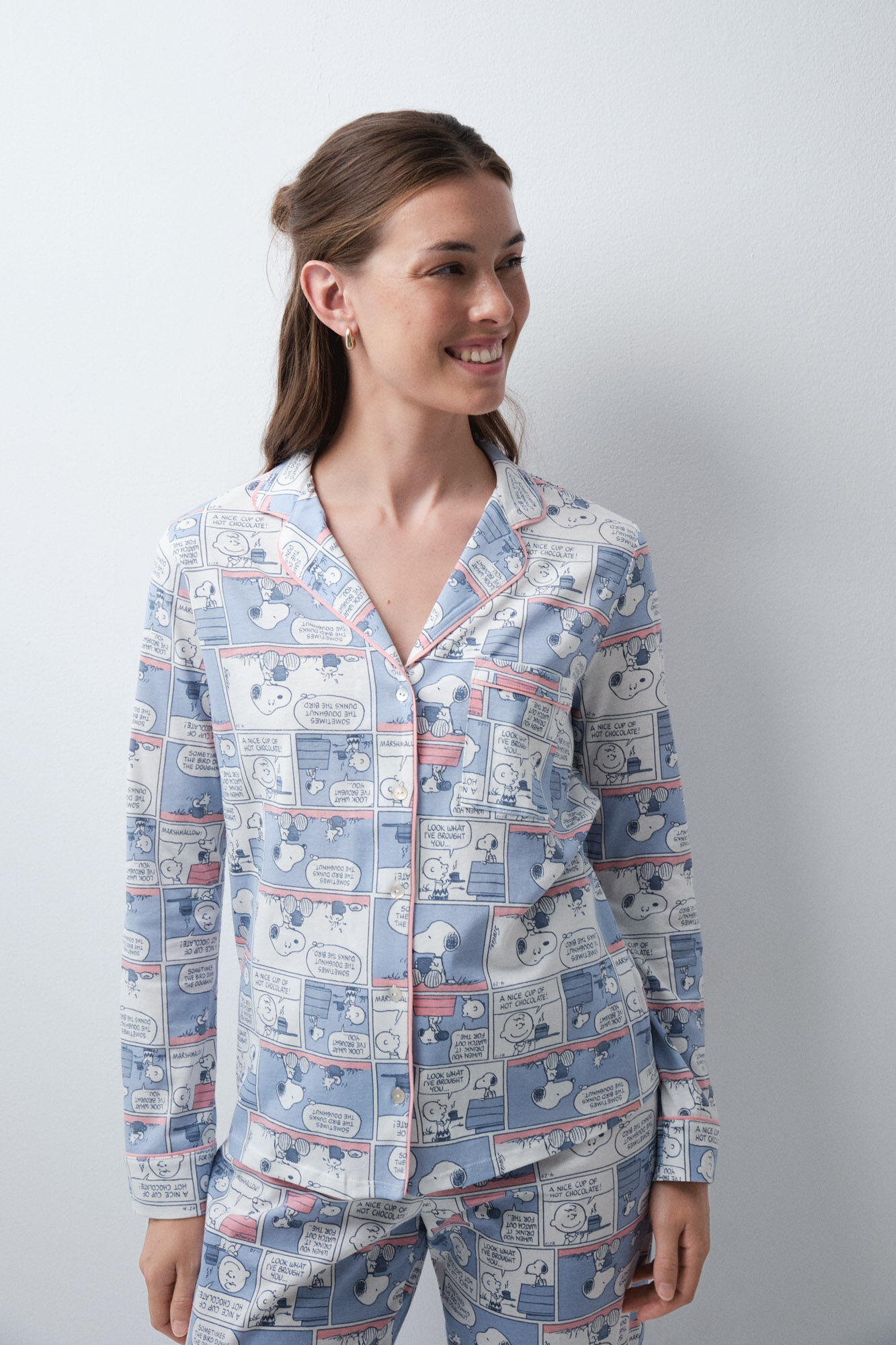Women'secret Pijama larga camisera de c&oacute;mic Snoopy
