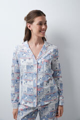 Women'secret Pijama larga camisera de c&oacute;mic Snoopy azul