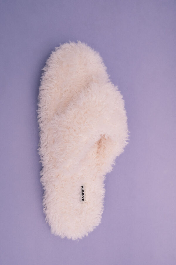 HI&BYE Pantunflas de borrego beige beige